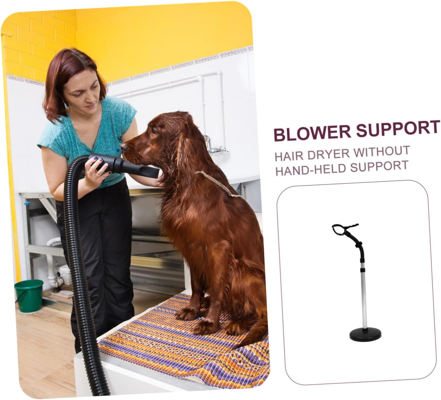 MERRYHAPY 1pc Hair Dryer Stand for Pets Hands Hair Blower Holder Rotation and Easy to Mount for Drying and Styling Pets