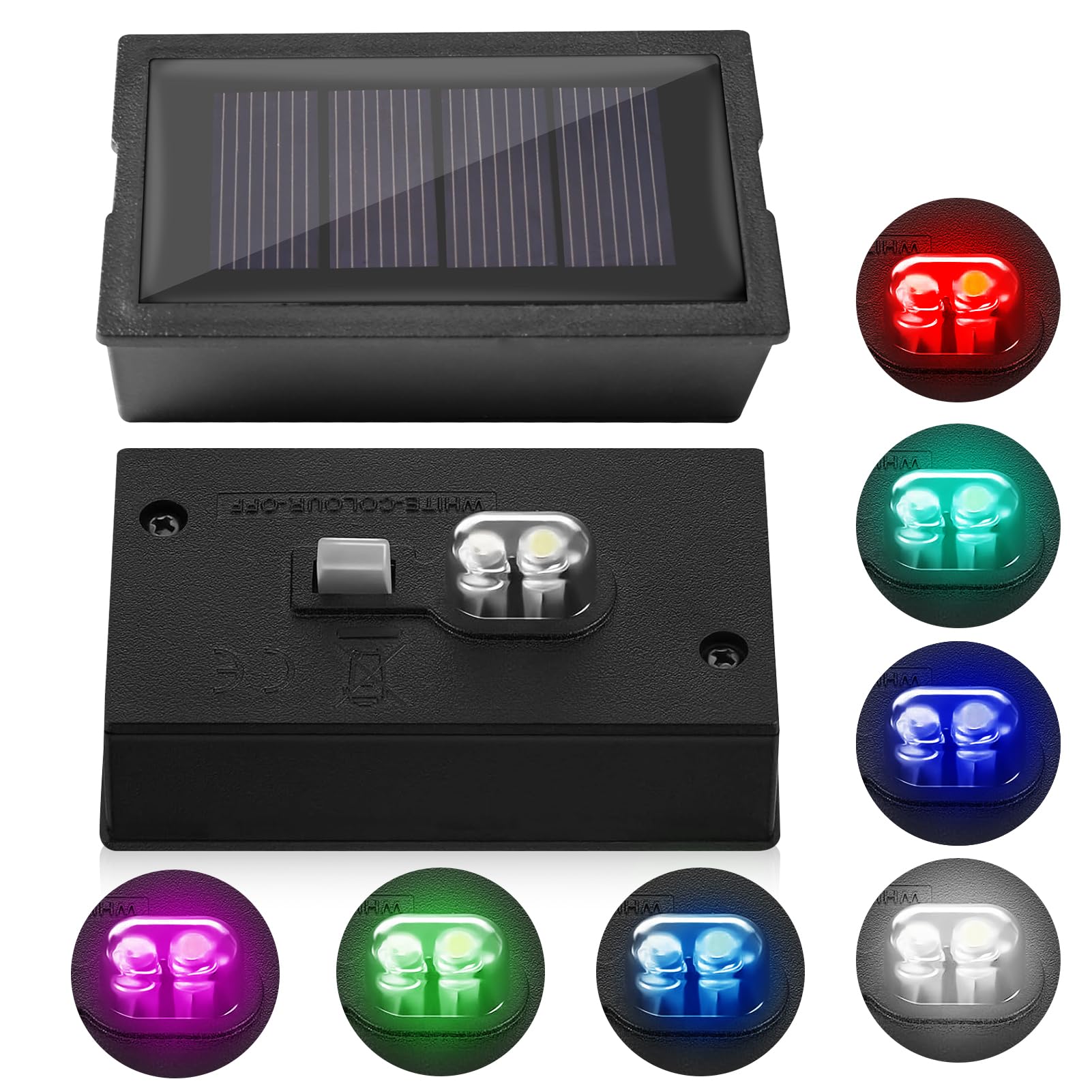 2 Stück Solarleuchten Ersätze – 4 x 7 cm Solarlampen Ersatz Top mit 8 Lichtmodi, IP44 Wasserdicht, Solarleuchten Ersatzdeckel für Gartenlampen, Laternen, Gläser, Balkon, Garten Dekoration Beleuchtung