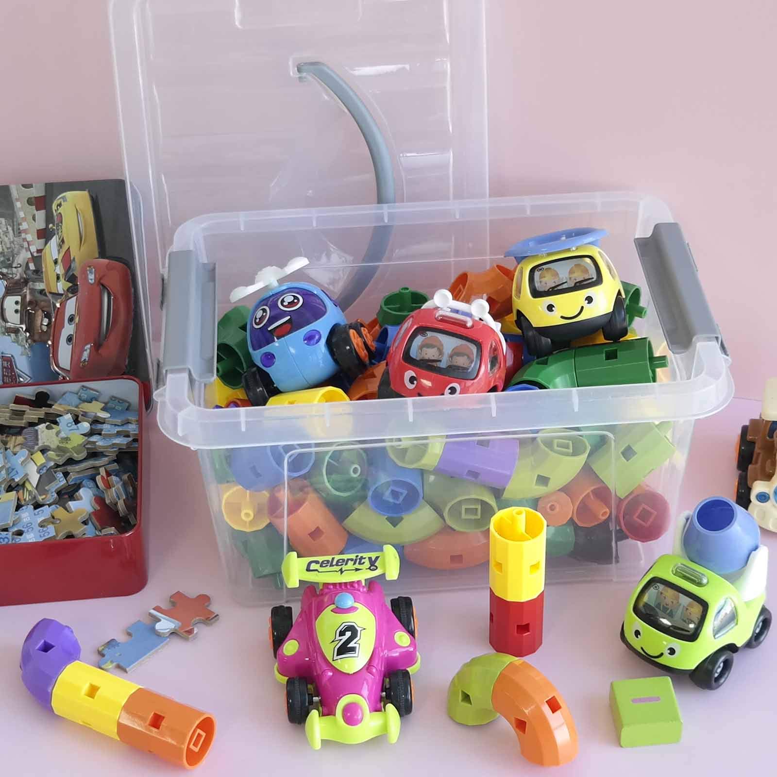6 Litres Bacs de Rangement avec Couvercles, Transparent Boite Rangement Plastique, Lot de 6