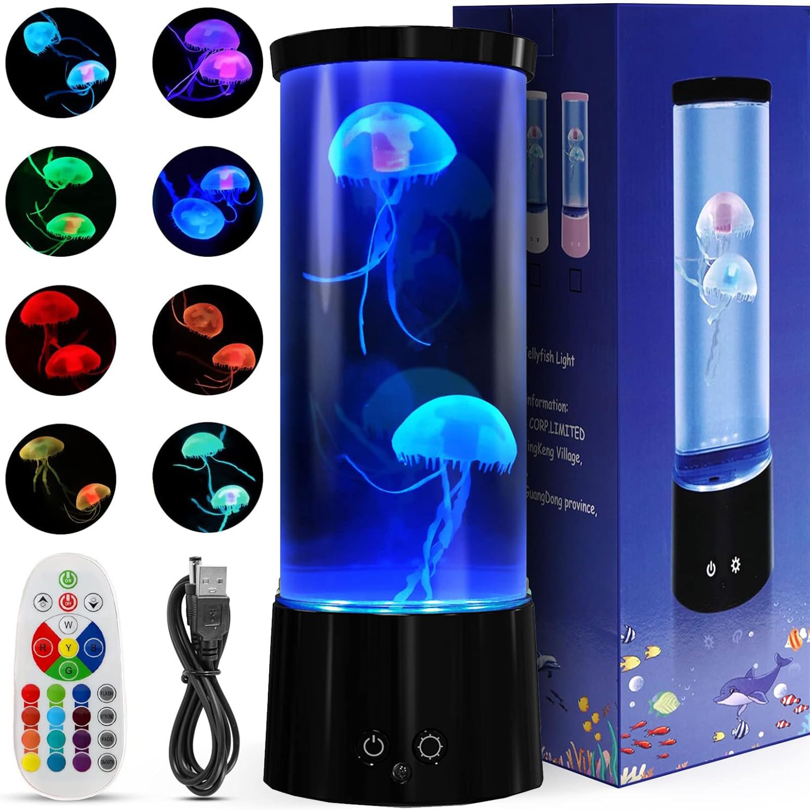 AONESY Quallen Lampe Lavalampe Gray