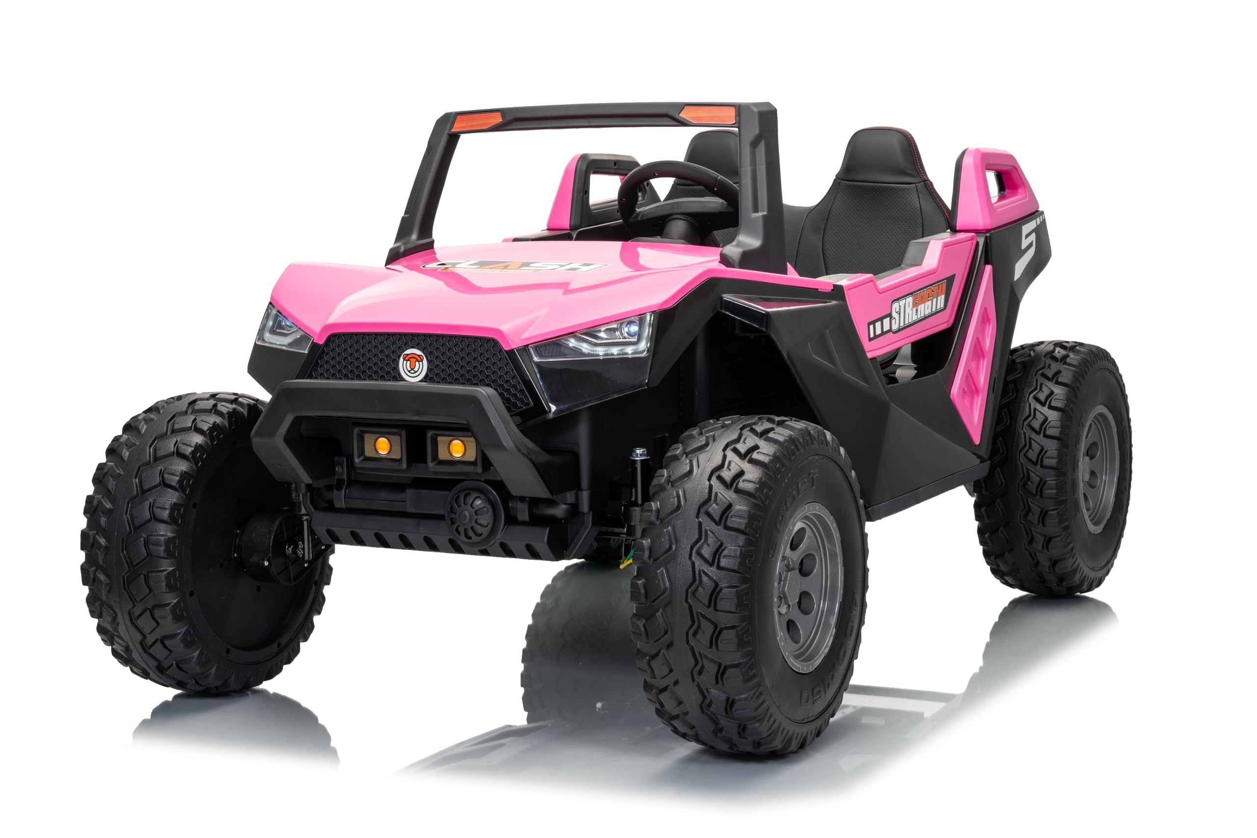FINOOS Voiture électrique pour Enfants Clash 24V, 2 Places, avec télécommande 2,4 GHz, Buggy électrique Enfants 2 à 7 Ans (Rose)