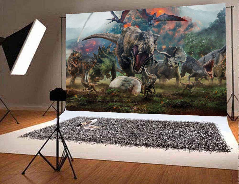 7x5ft Jurassic World Photo Backdrop, Dinosaur World Photography