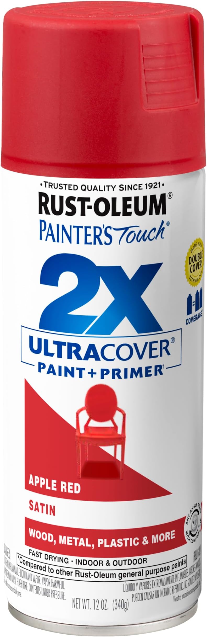 Rust-Oleum 315396 Painter's Touch Multi Purpose Spray Paint, 12 oz, Apple Red