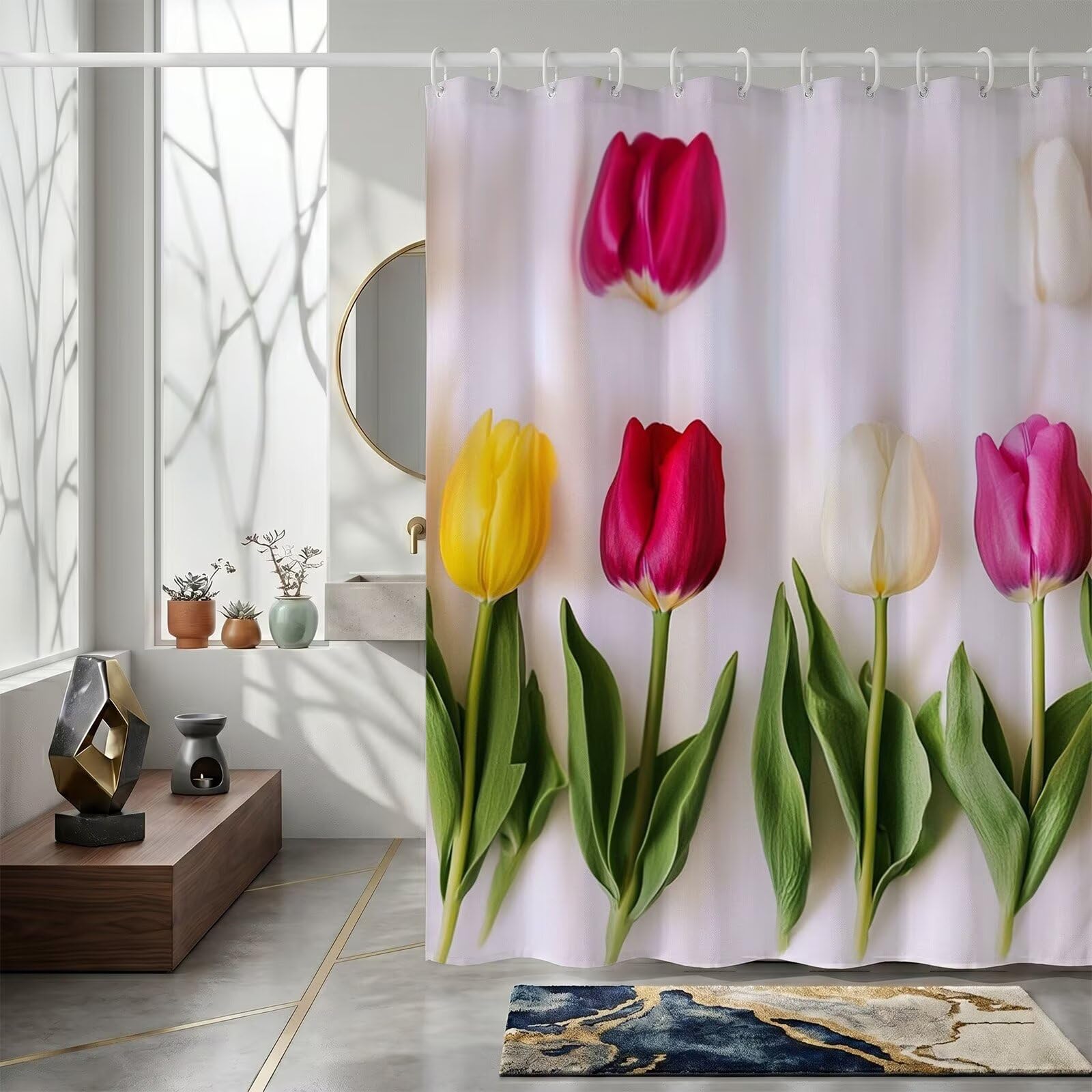 Rideaux baignoire polyester 120x180 pour une salle de bain zen
