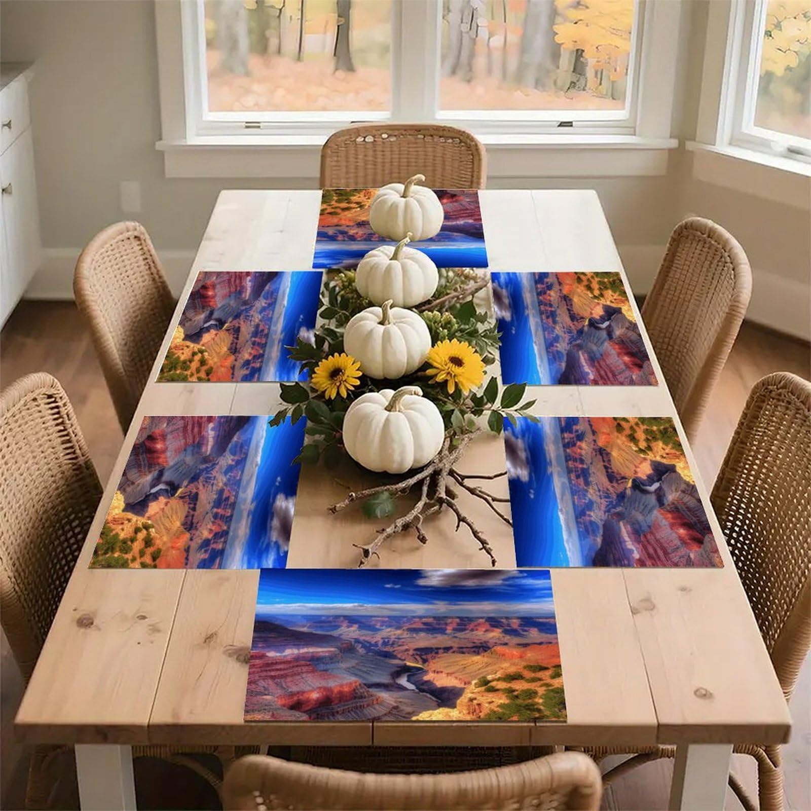 Beauty Grand Canyon Placemats Non-Slip Heat Resistant Table Mats Flax Washable Cloth Place Mats Easy to Clean Premium Placemat for Kitchen Dining Table Decor Party Outdoor