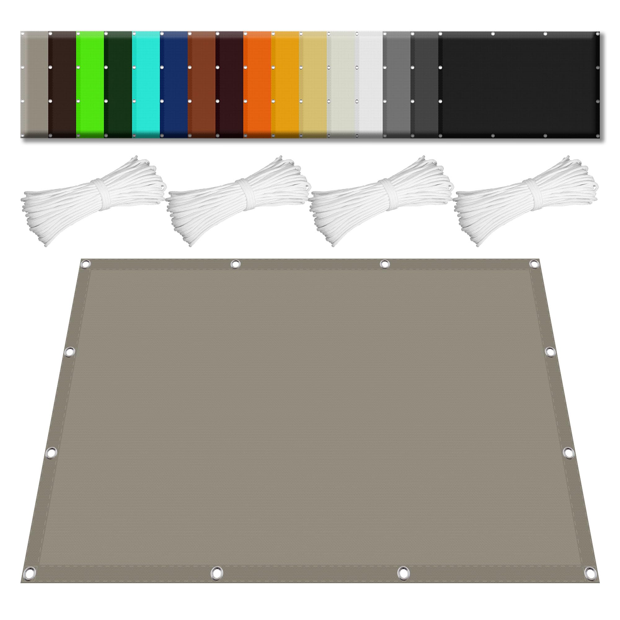 Voile d'ombrage rectangulaire haut de gamme 150x600 cm taupe