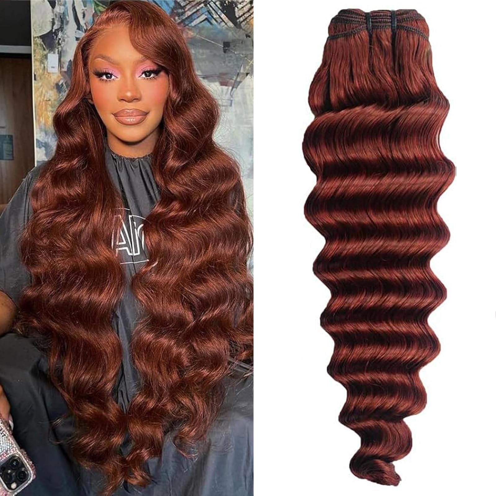 Amazon.com : Loose Deep Wave Bundle Human Hair 18 Inch #33 