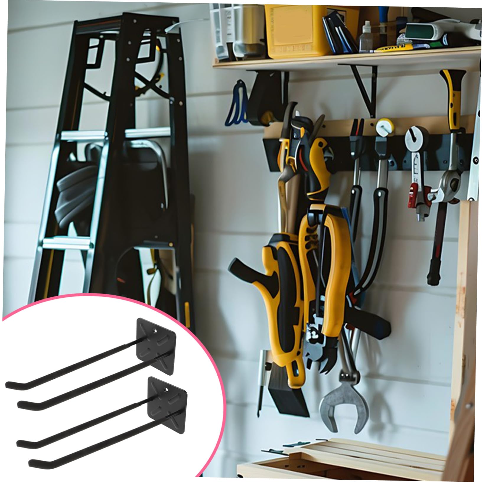 Alipis Schwere Garagenhaken zur Wandmontage für Autoreifen und Werkzeug Doppel Linien Konstruktion aus Eisen für Garage und Lager