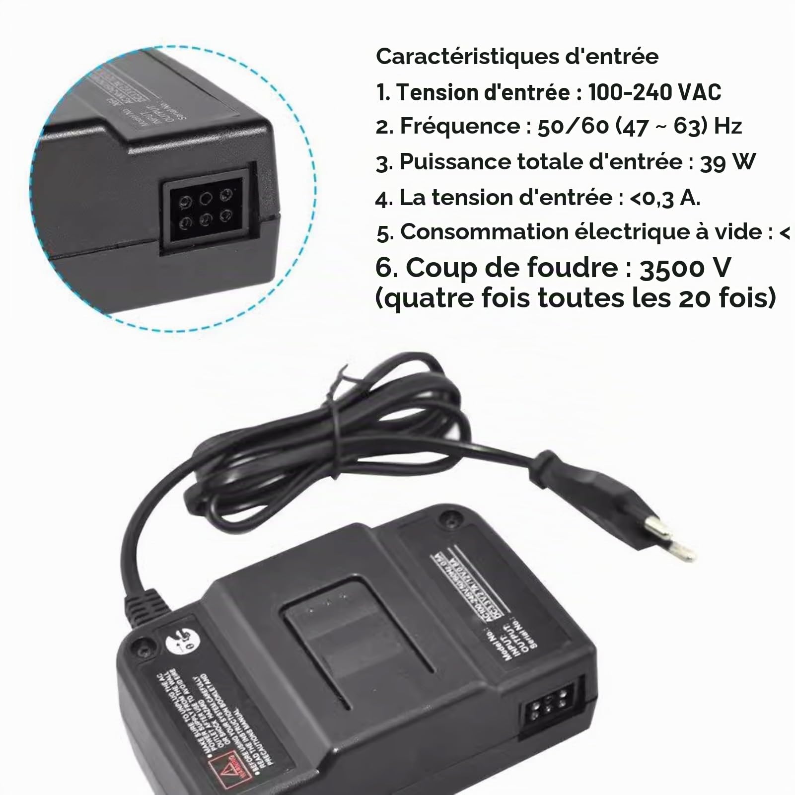 Transformateur d'alimentation N64, Adaptateur Secteur Universel Chargeur Adaptateur Convertisseur Audio Compatible pour Câble Vidéo AV 100-240 V (EU)
