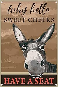Poster In Metallo 'Why Hello Sweet Cheeks' – 30x40 Cm, Asino Divertente Per Innamorati