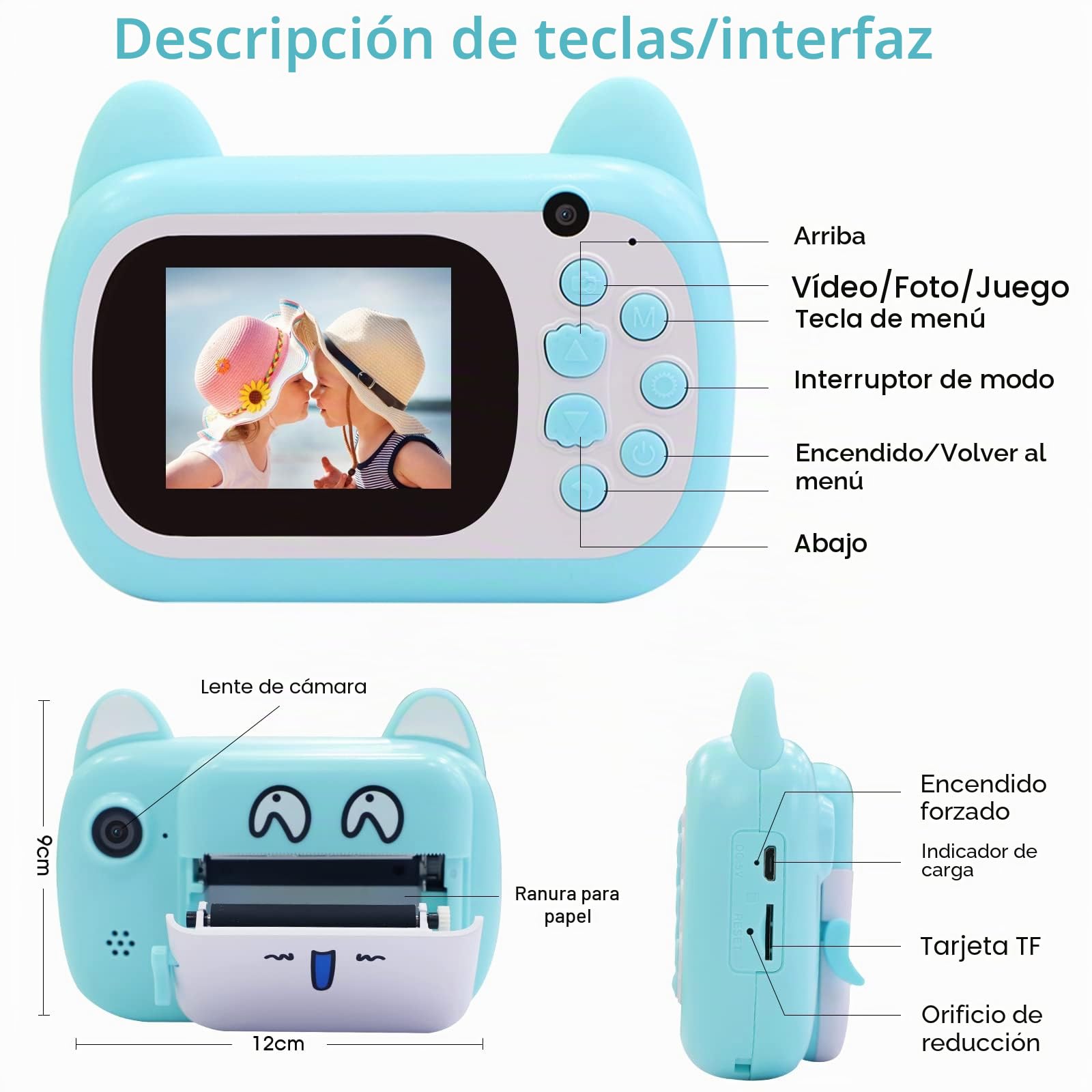 TOYOGO Cámara de Fotos instantánea Digital, Pantalla LCD de 6,1 cm, para niños con Zoom de 6X, Lente Doble de 24 megapíxeles y grabadora de vídeo 1080 P, para niños (Verde)
