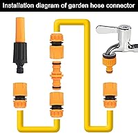 Vista 3 de Garden Hose Connectors Fitting Set Hose Pipe Quick Connector Inlet Adapter for Reels and Carts, Water Connection, Hosepipe Fitting Fits 1/2 & 3/4