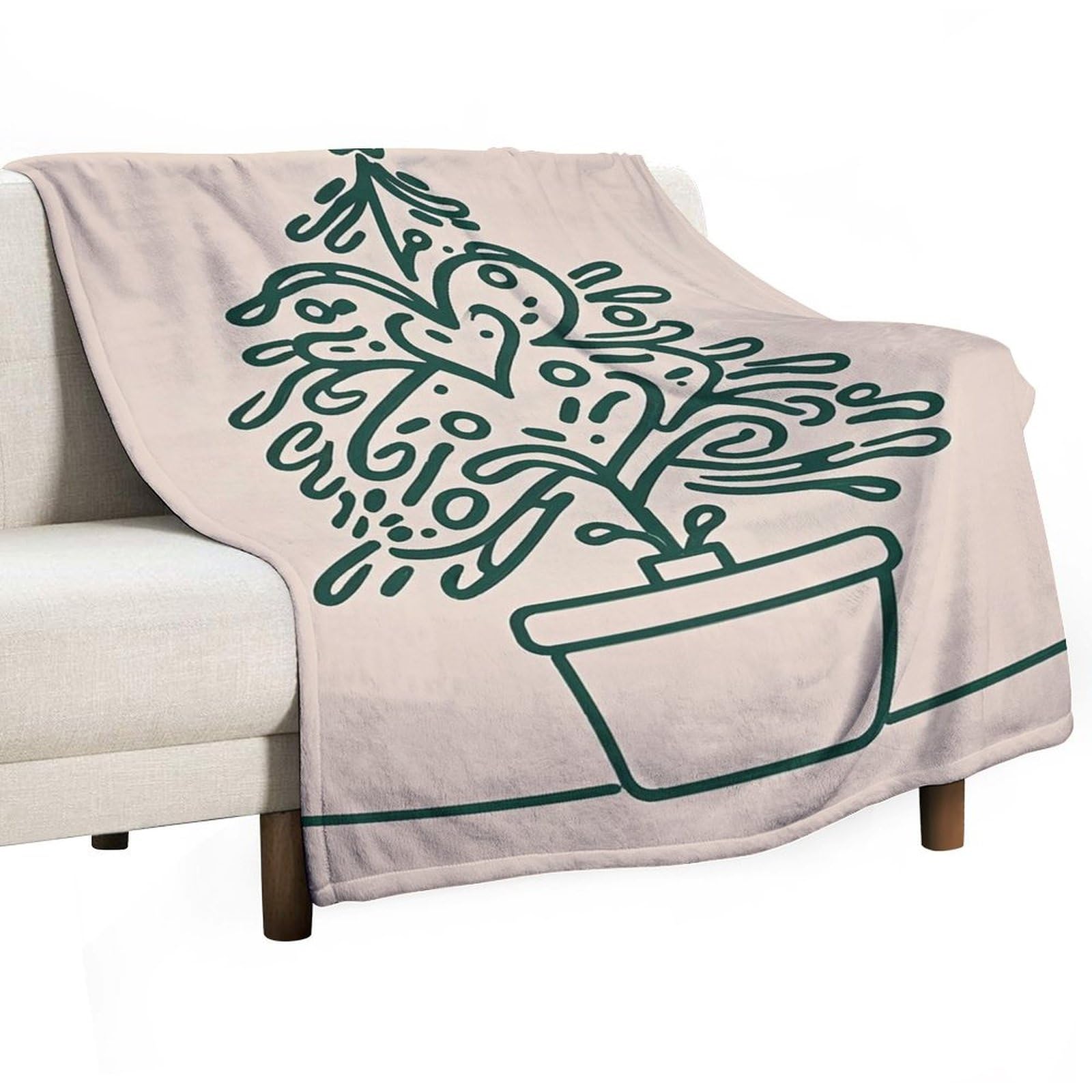 Couverture flanelle motif arbre à cœurs, idée cadeau confort lit