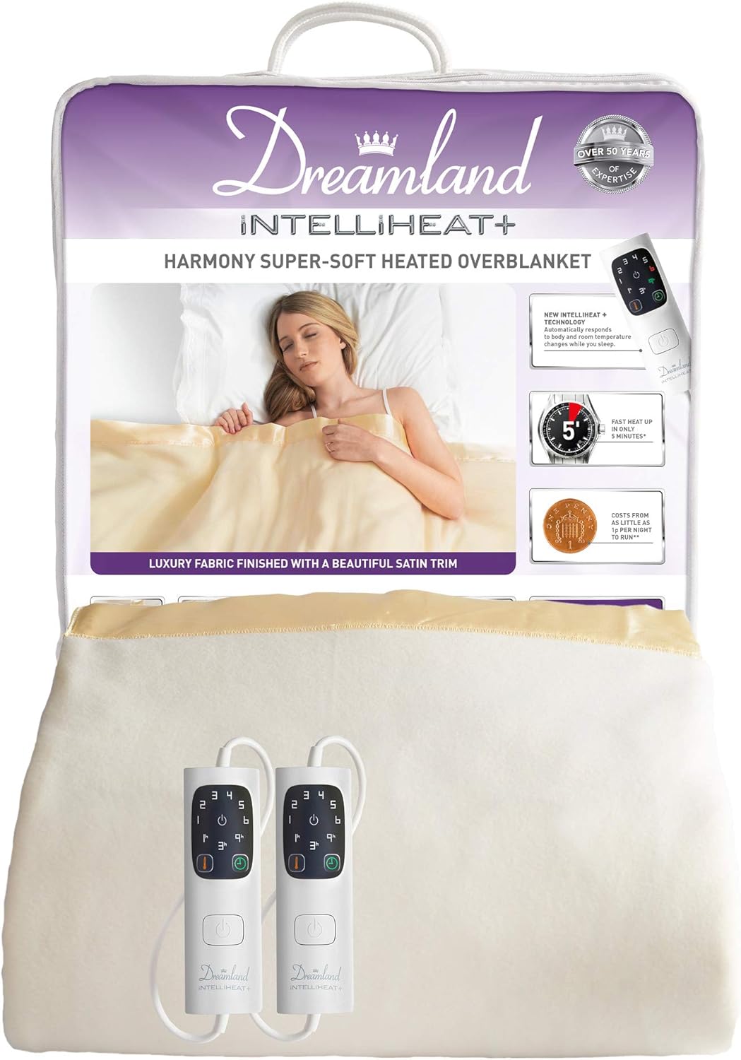 Dreamland Intelliheat+Harmony Super Soft Heated Electric Overblanket, King Dual Size Amazon.co