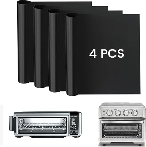 Forros para horno para freidora de aire compatibles con Ninja SP101 y Cuisinart TOA-70 Air Fry, 4 piezas reutilizables para horno antiadherente para