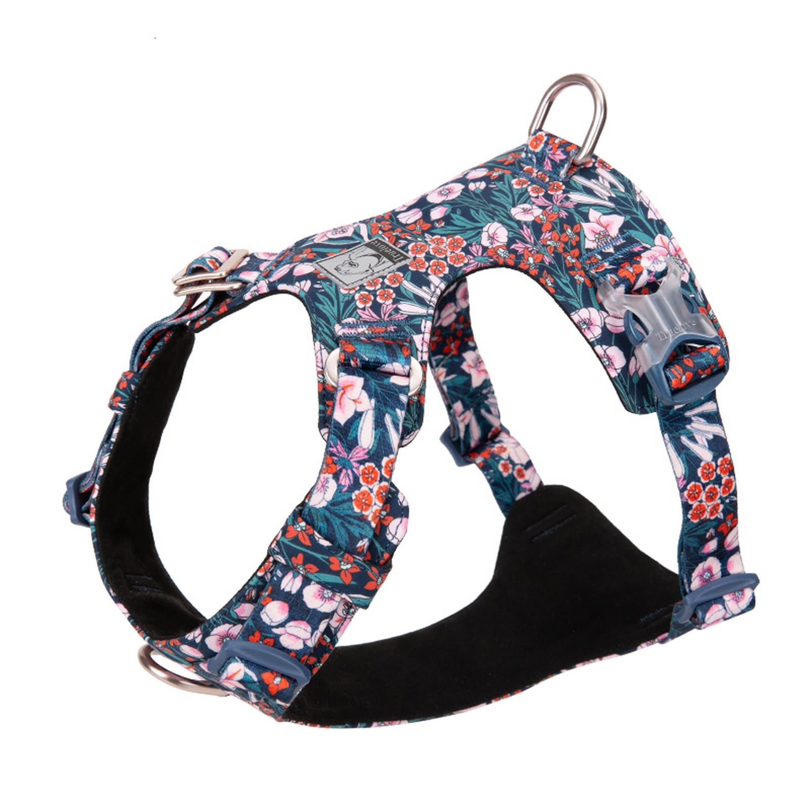 WINHYEPET Dog Harness Design Harness for Small Large Dog Cotton Floral Multi Sizes Adjustable Reflective TLH6283(Navy Blazer,2XS)
