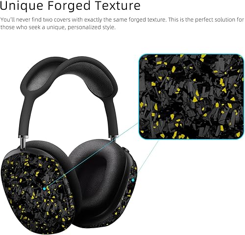 Miniatura 6 de MONOCARBON Funda de fibra de carbono real para AirPods Max (2024/2020), cubierta dura protectora de grado militar para auriculares Apple, mate Oro