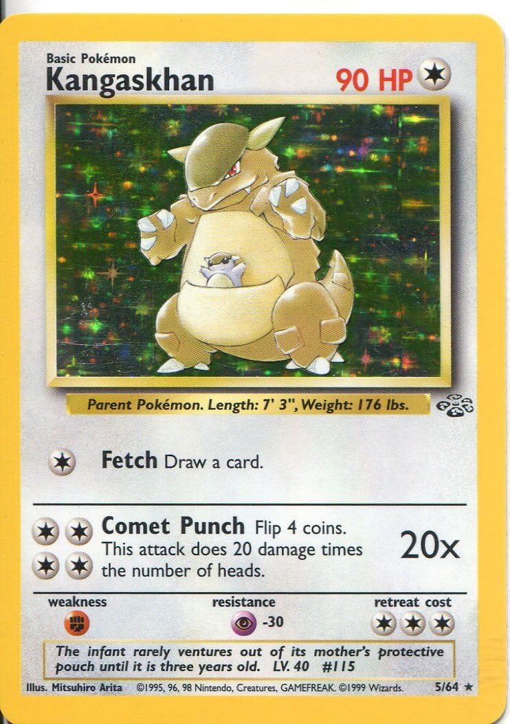 Wizards of the Coast Pokemon Jungle Holofoil Card #5/64 Kangaskhan