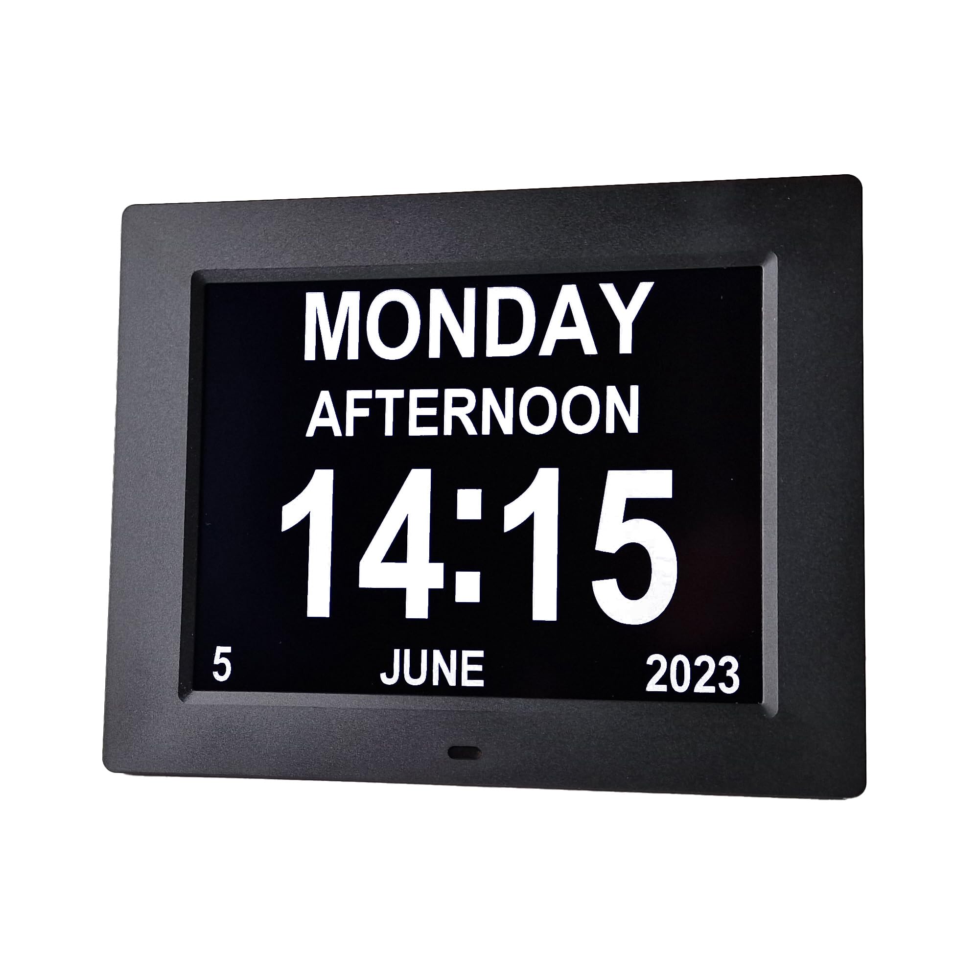 Accur8 Large Dementia Clock With Medication Reminders, Day, Date, Alarms, Selectable Analogue/Digital Displays (8 Inch), Mains-Powered