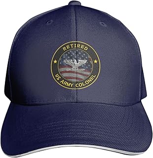 US Colonel Rank Insignia Emblem(COL O‑6) Retired Adjustable Navy Blue Baseball Cap - Lightweight, Breathable Dad Hat for Men & Women