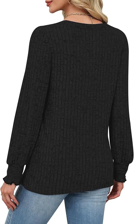 Lylinan Womens Sweaters V Neck Long Sleeve Pullover Tops Fall Fashion Casual Clothes S-XXL