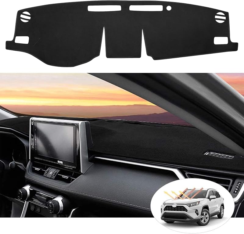 Capa para Painel do Toyota RAV4 2019–2024 sem HUD SPEEDWOW em Poliéster e Suede