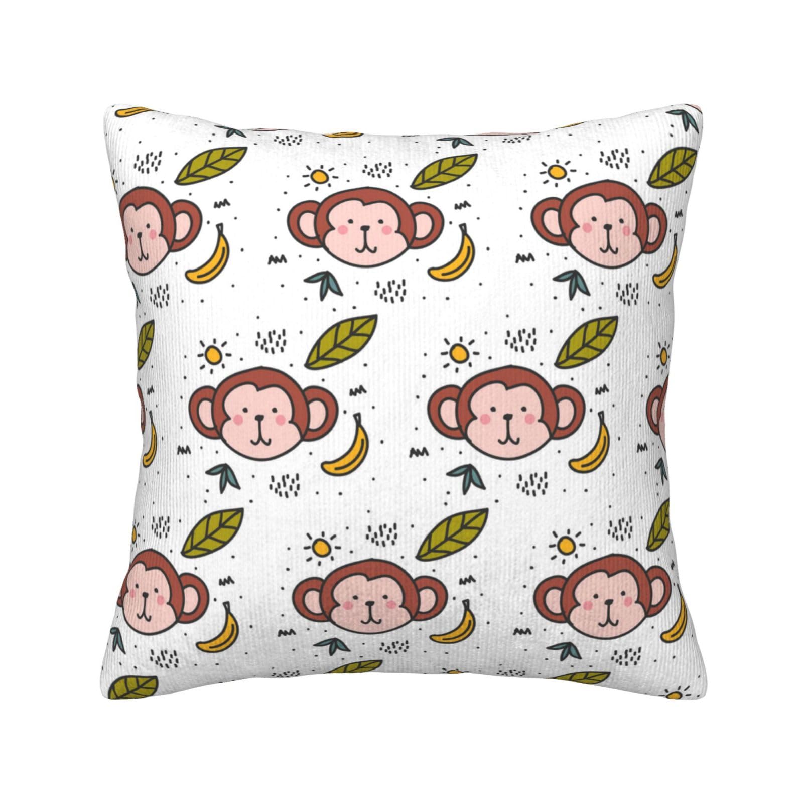 Housses de coussin en velours côtelé imprimé singe 40x40 cm de qualité