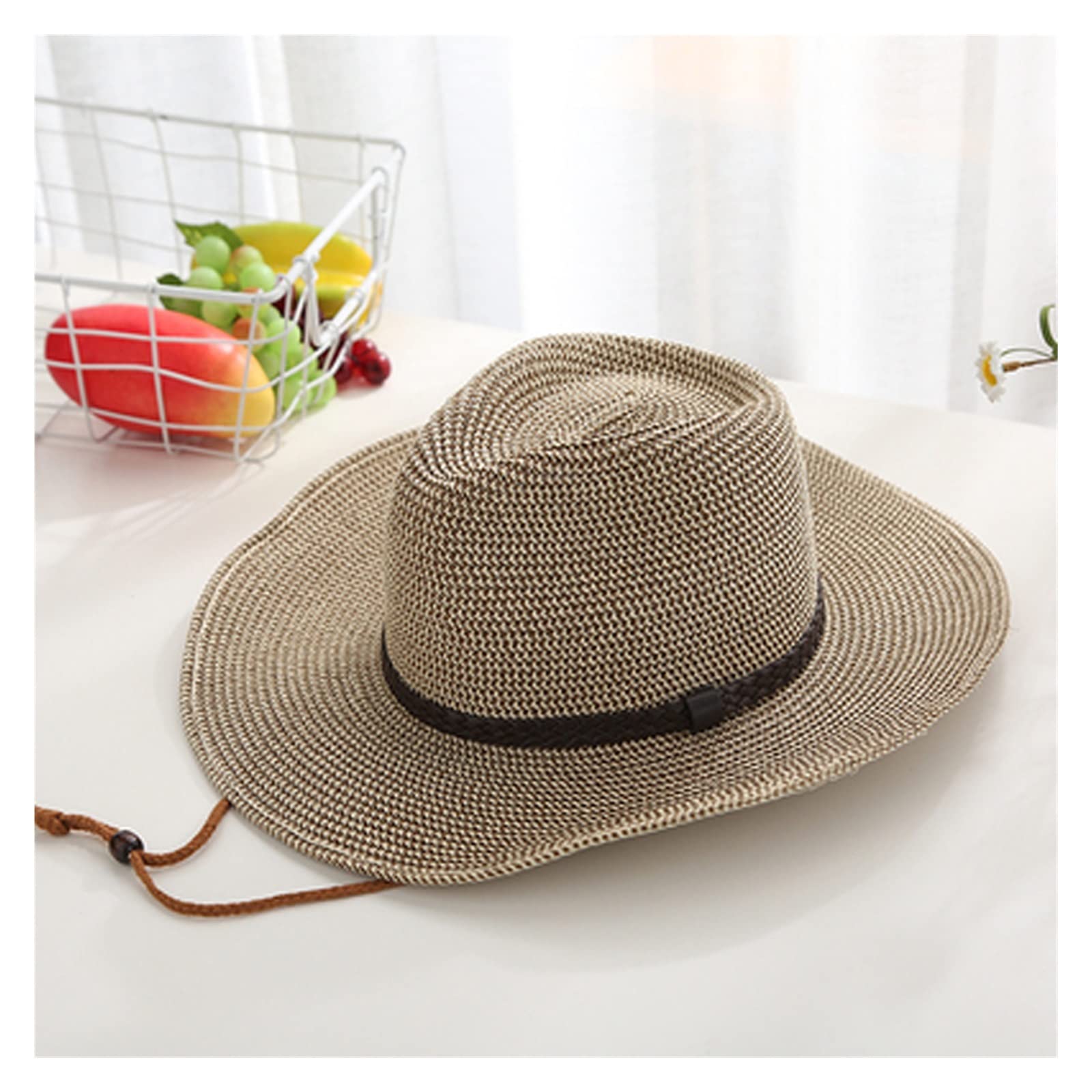 Chapeau de soleil de plage pour homme avec large bord anti-UV