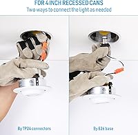 Vista 7 de TORCHSTAR 4 Inch 5CCT LED Gimbal Retrofit Recessed Lighting Dimmable, 2700K/3000K/3500K/4000K/5000K Selectable, 9W CRI90 Directional LED Eyeball Can