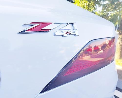 Miniatura 4 de Paquete de 2 emblemas Z71 4x4 Silverado Sierra 3D compatibles con Silverado 1500 2500Hd Sierra Tahoe Suburban (cromo rojo) (emblemas ABS)
