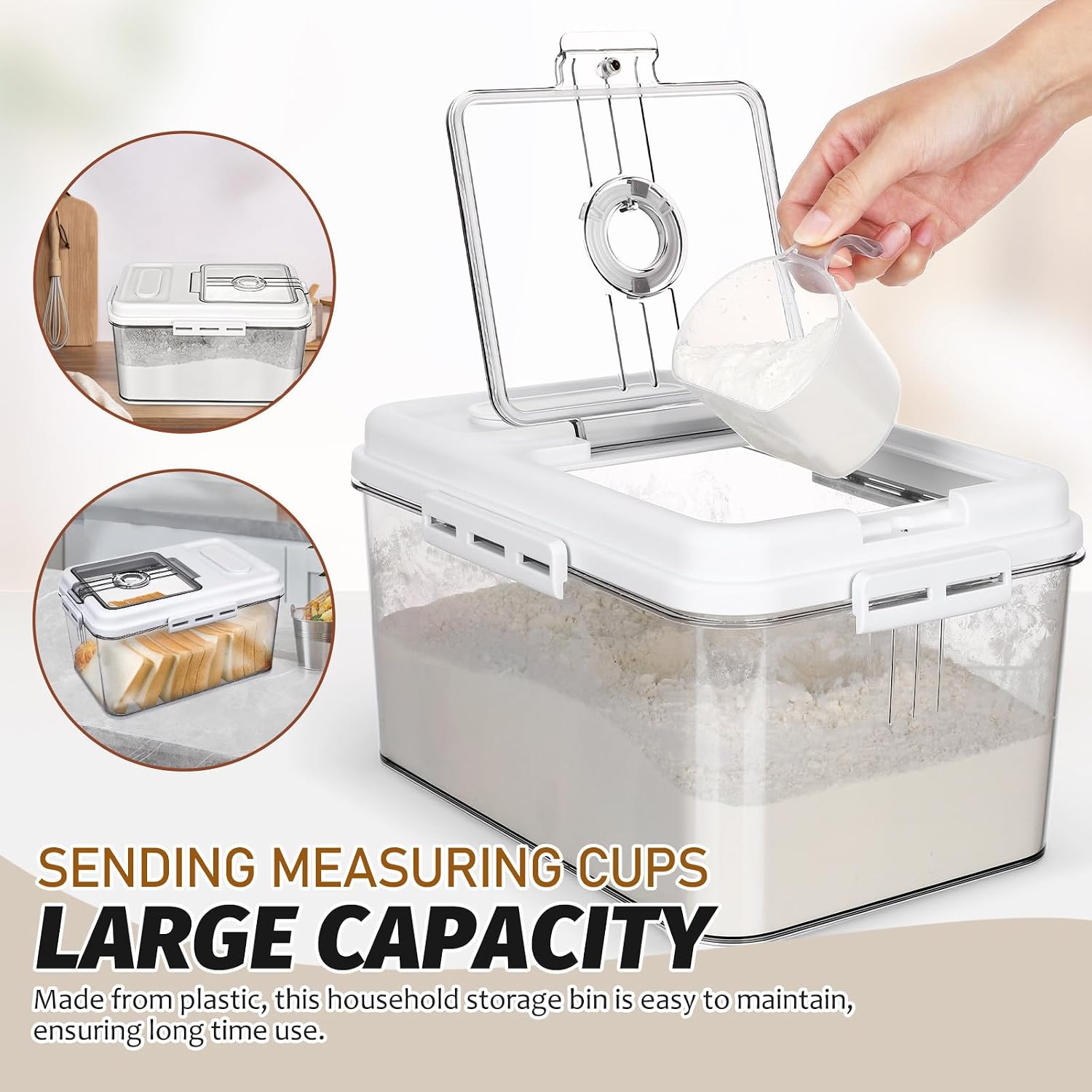 Airtight Kitchen Rice Storage Container 5kg PET Large Capacity