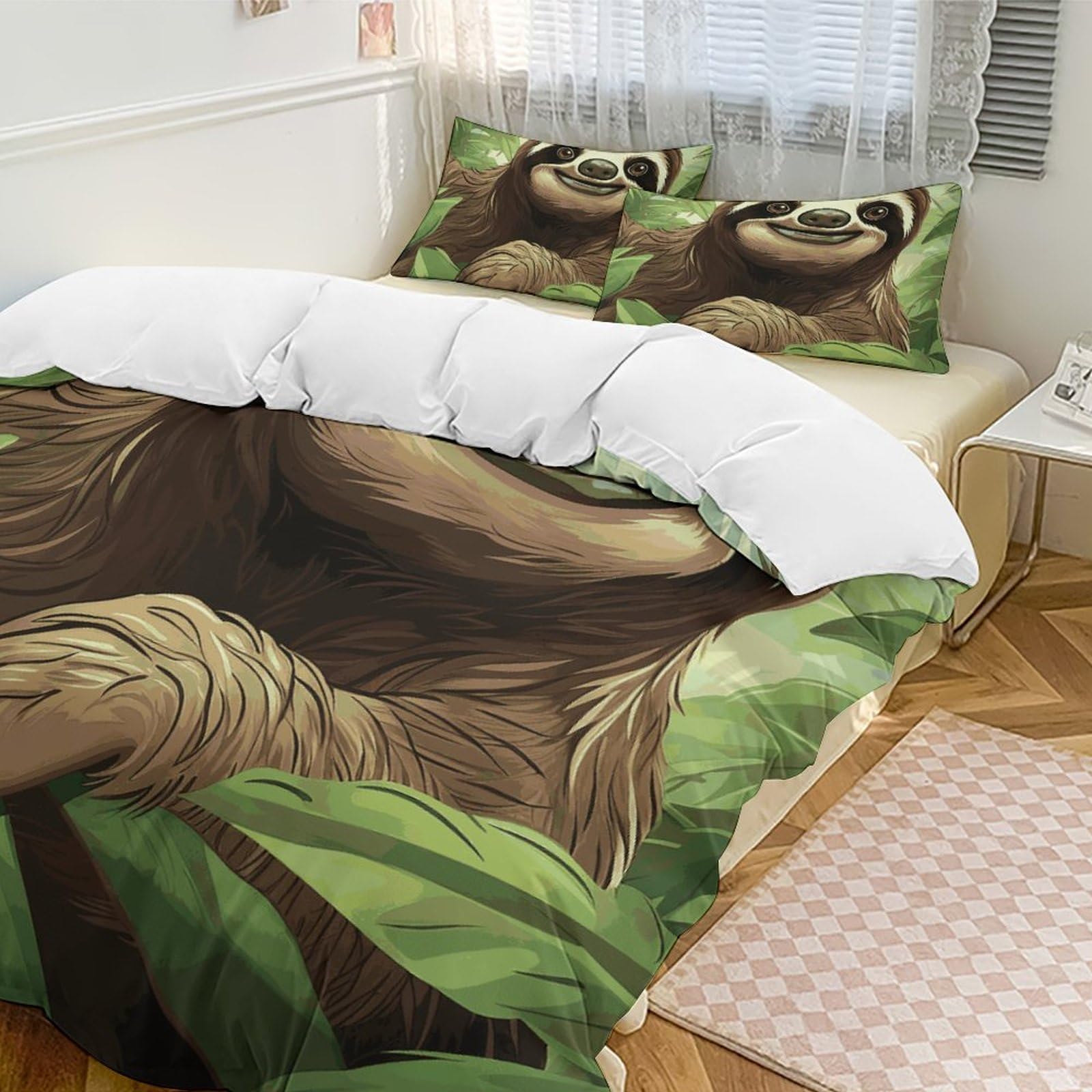 Parure de lit paresseux en microfibre douce pour lit adulte