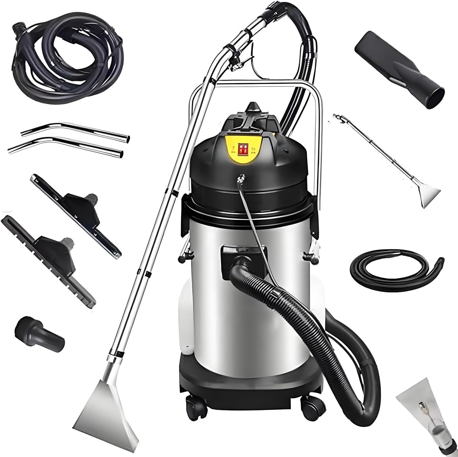 Commercial Carpet Cleaning Machine, 30L/40L/50L Professional Commercial 3 in 1 Carpet Spraying Floor Brush Cleaner Extractor Vacuum Washing Machine Portable Carpet Cleaner Wet Dry 30L