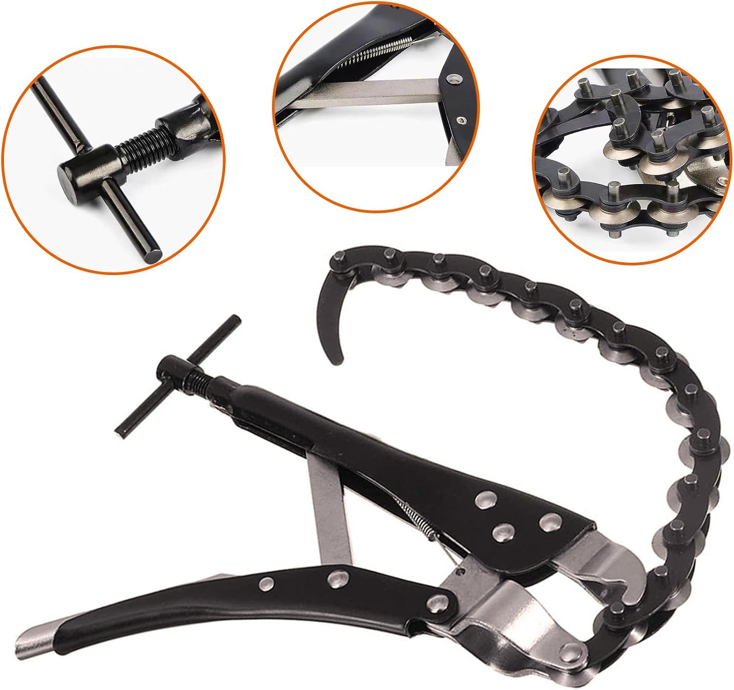 Exhaust Pipe Cutter Tool,- Chain Tube Cutter 3/4 to 3 Inch Exhaust and Tailpipe Cutter Chain Exhaust Pipe Cutter Tool