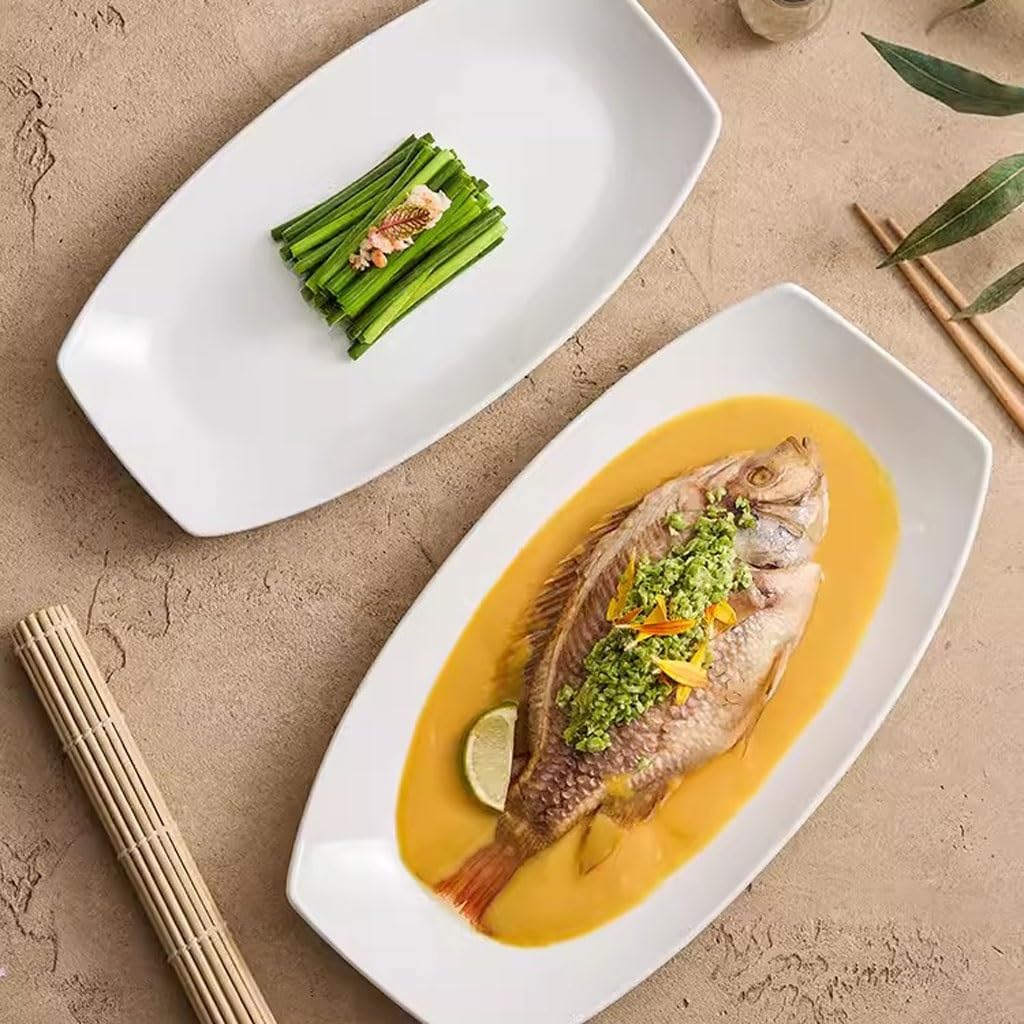 Forniture Per Feste Piatto di pesce lungo, piatto di pesce al vapore di grandi dimensioni di grandi dimensioni, stoviglie creative for il ristorante dell'hotel, posizionamento dei piatti Piatti Della