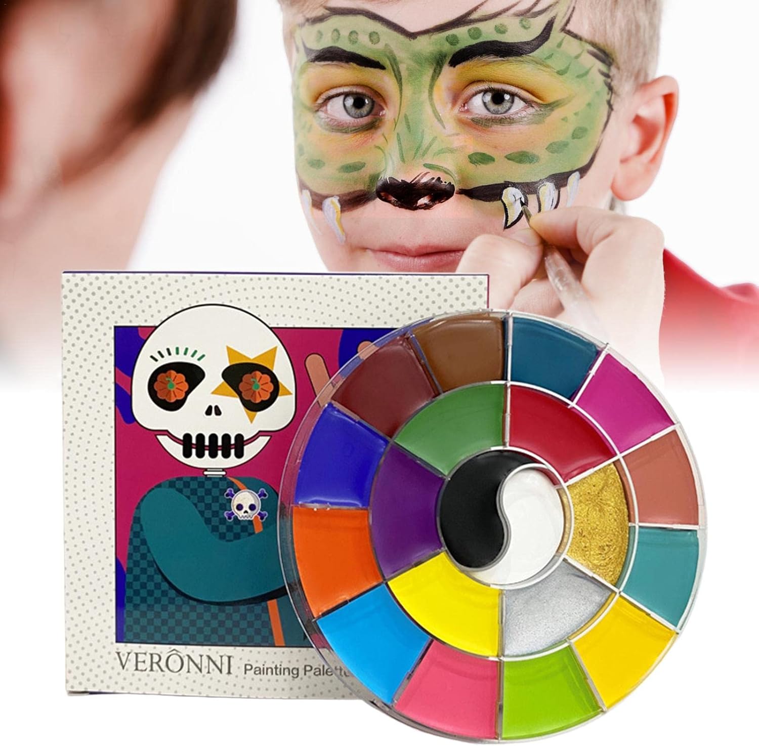Amazon.co.jp 2 Pcs 20色フェイスペイントパレット プロフェッショナルなウォッシャブルボディペインティングパレット,パーティー用品用の洗えるボディペインティング
