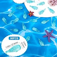Vista 2 de 50 figuras en miniatura de ballena, mini esculturas de animales de peces falsos de resina con temática de océano azul, decoración del hogar