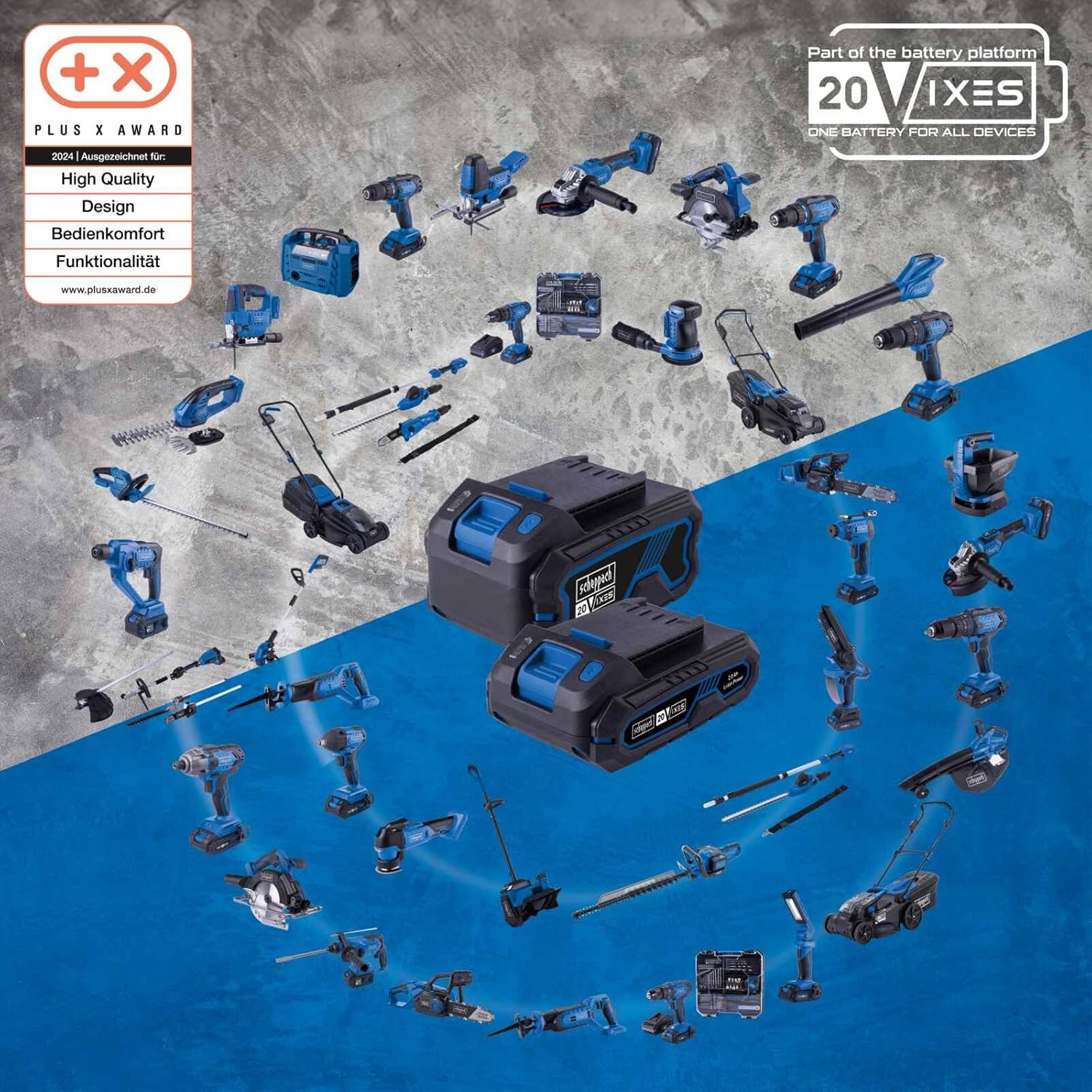 Scheppach IXES 20V battery platform