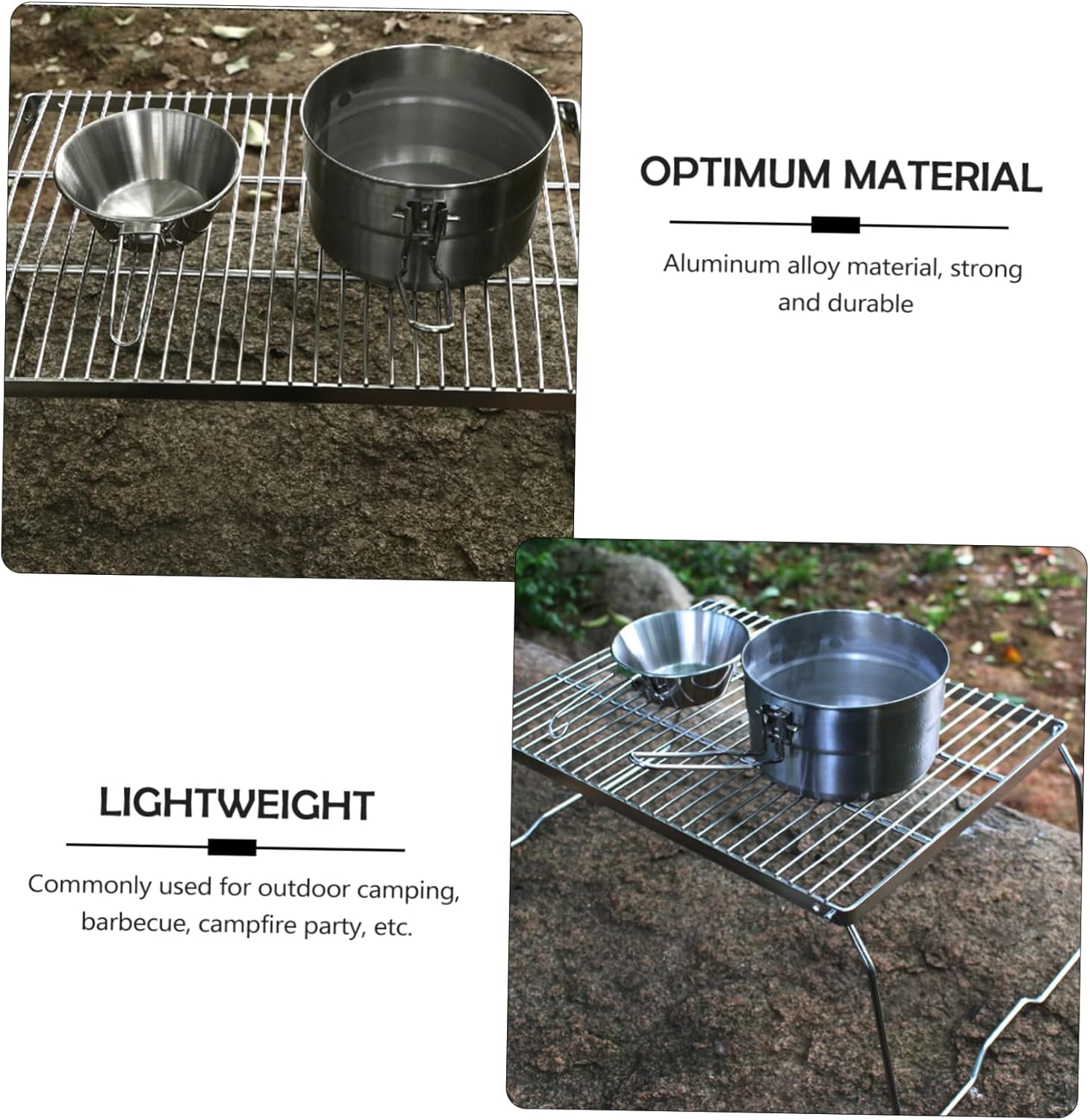 304 Stainless Steel Portable Folding BBQ Grill for Camping Outdoor Barbecue Heavy Duty Grate Grill Removable Handle