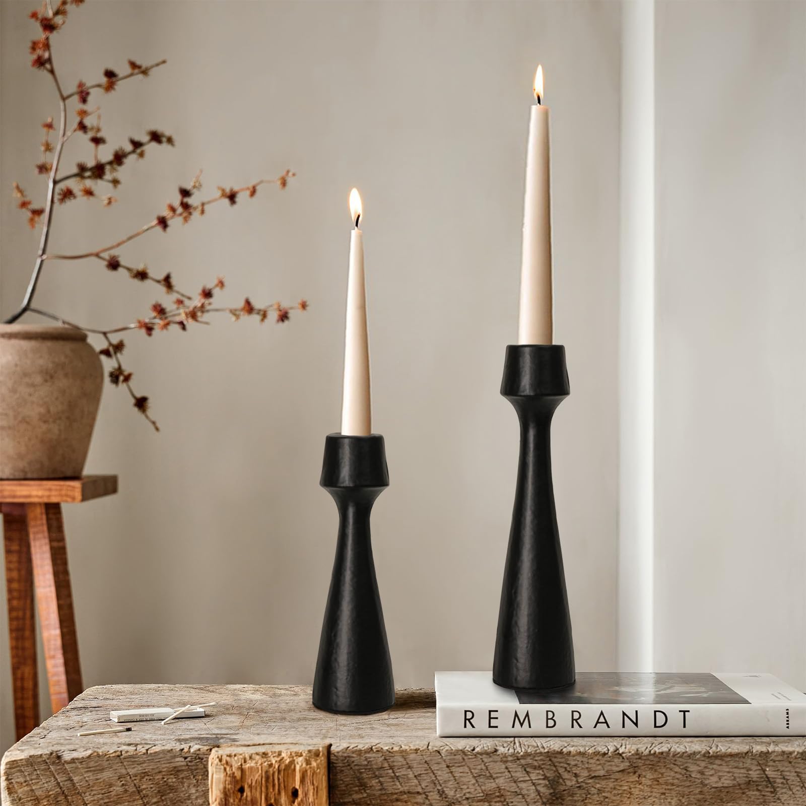 Amazon.co.jp: アイアンテーパーキャンドルホルダー - 装飾キャンドル