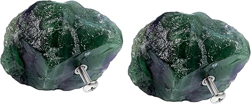 Rockcloud Paquete de 2 pomos de piedra de cristal natural con tornillos, manijas para cajón, armario, armario, vestidor, decoración de oficina en