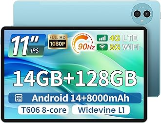 Tablet 11 inch Android 14 Tablets, P50 14GB+128GB,1TB Expand, Widevine L1 Compatible 8-Core Tablet with 5G WiFi, 8000mAh Battery, 13MP Camera, 11" IPS Big Screen, GPS