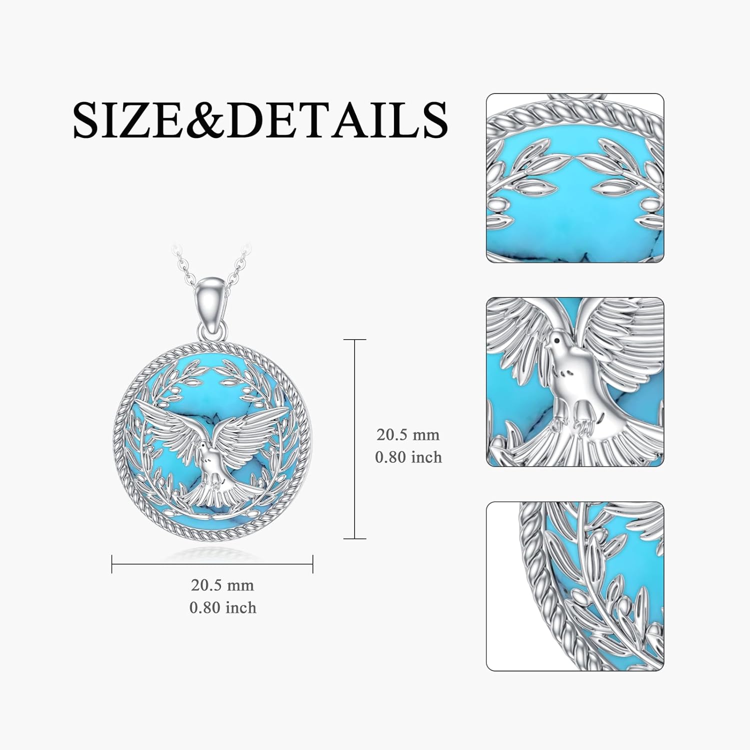 Raven/Eagle/Owl/Phoenix/Panda/Hummingbird/Lion/Moth/Leopard/Marlin Necklace 925 Sterling Silver for Women Men Animal Pendant Jewelry Mothers Day Christmas Gifts - Image 5