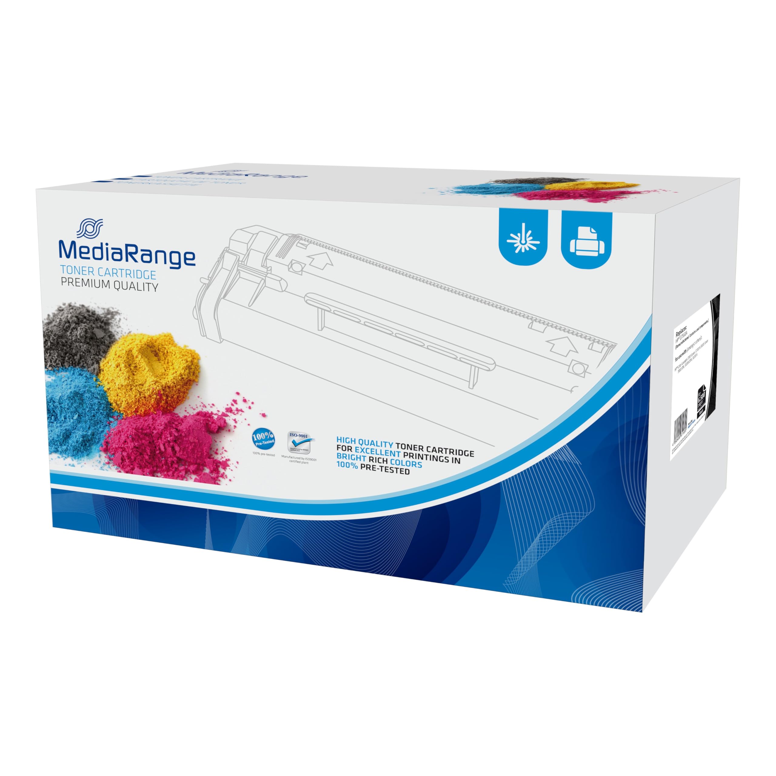 Toner laser HP Q7560A Noir MediaRange compatible pour documents nets - 2