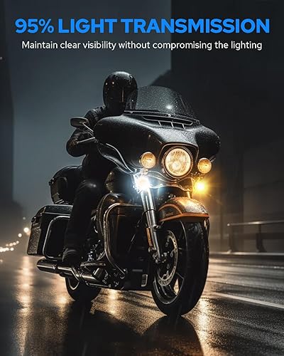 Miniatura 5 de Benlari Cubierta de lente de señal de giro de bala ahumada de 2 pulgadas, lentes antiarañazos para Harley Touring Street Glide Road Glide Road King