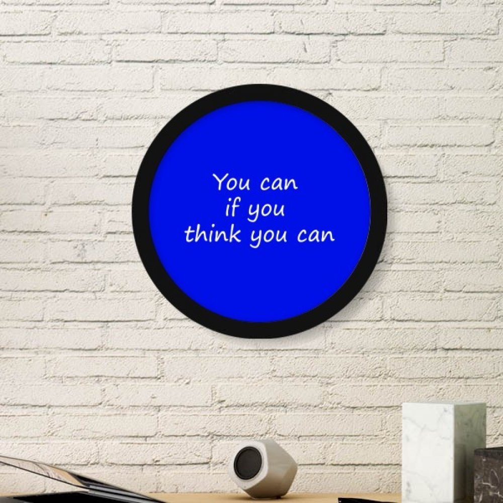 Cadre photo rond noir citation sticker mural peinture