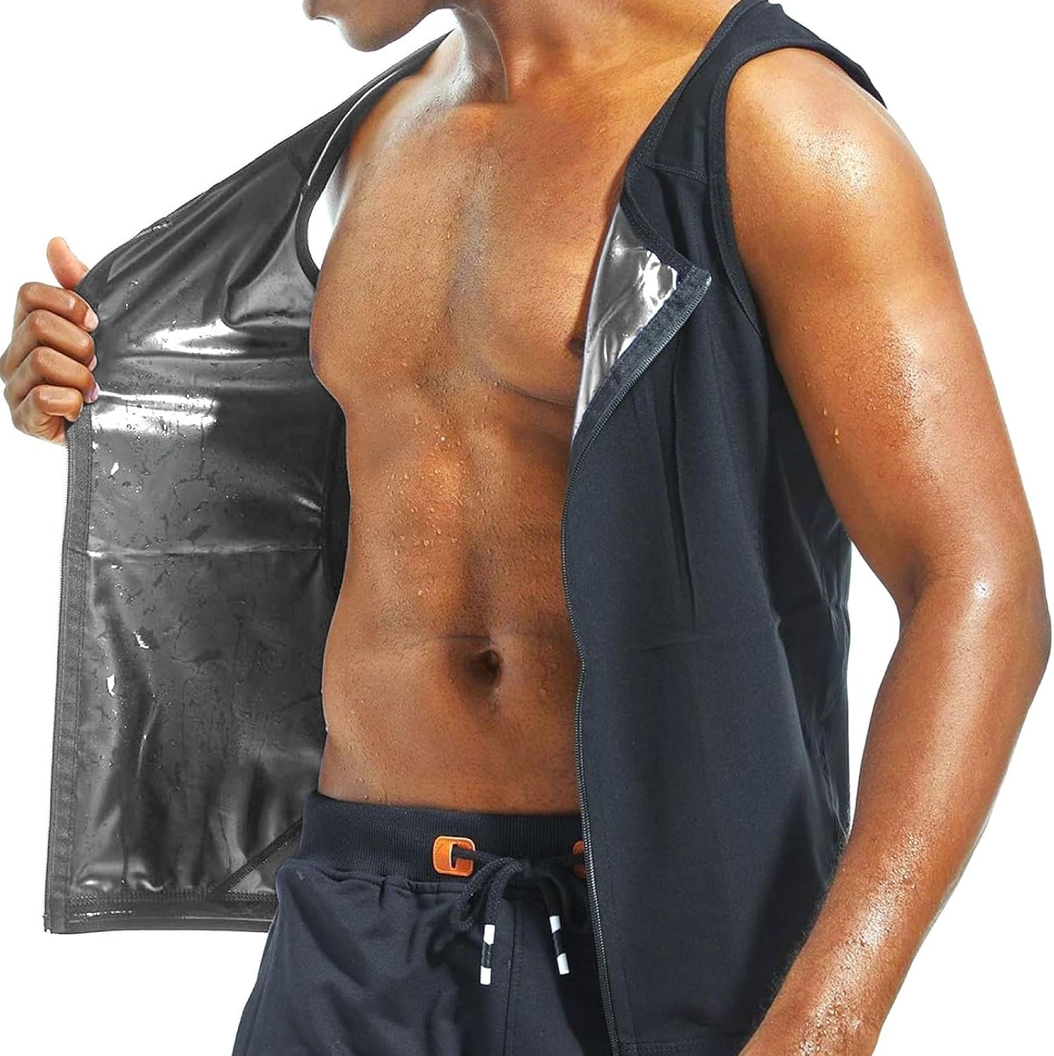 Men's Sauna Vest Workout Sweat Suits Shirt Tank Top Waist Trainer for Men Compression Enhancing Gym Shapewear