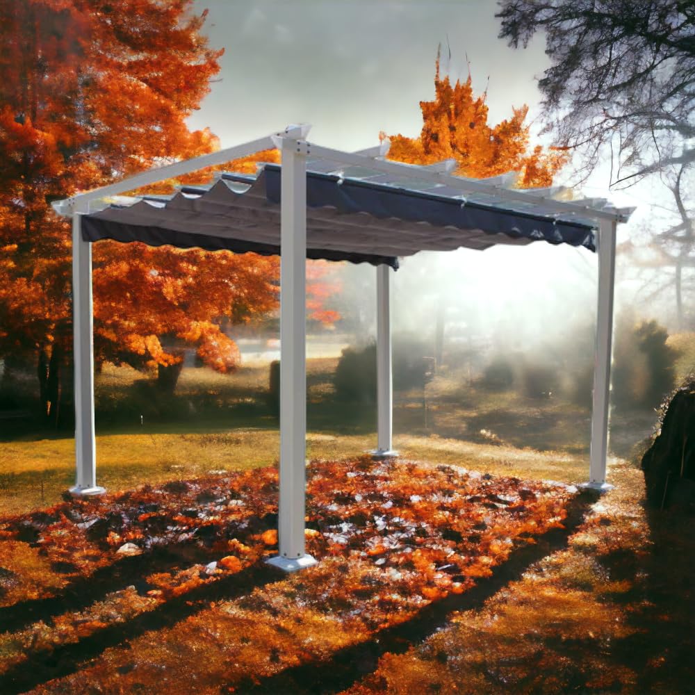 Milo srl Gazebo Gazebi da Giardino 3X4 per Esterno Astoria Grigio Tettoia Pergolato Moderno
