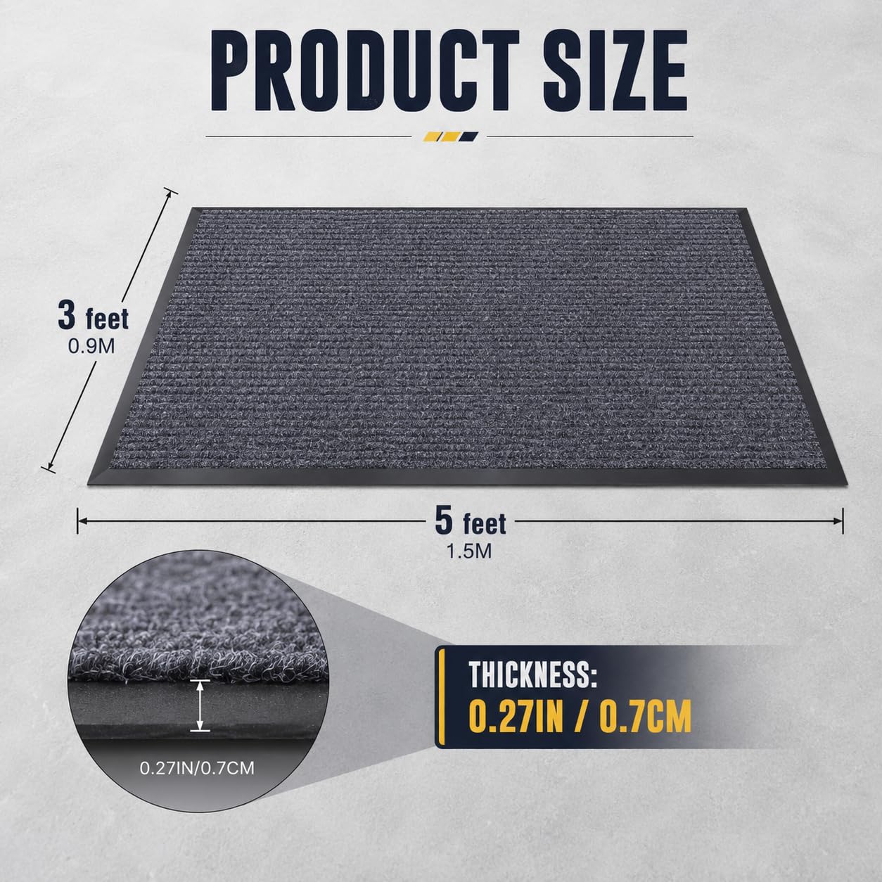 Heavy Duty Commercial Floor Mat - 3'x5' -3