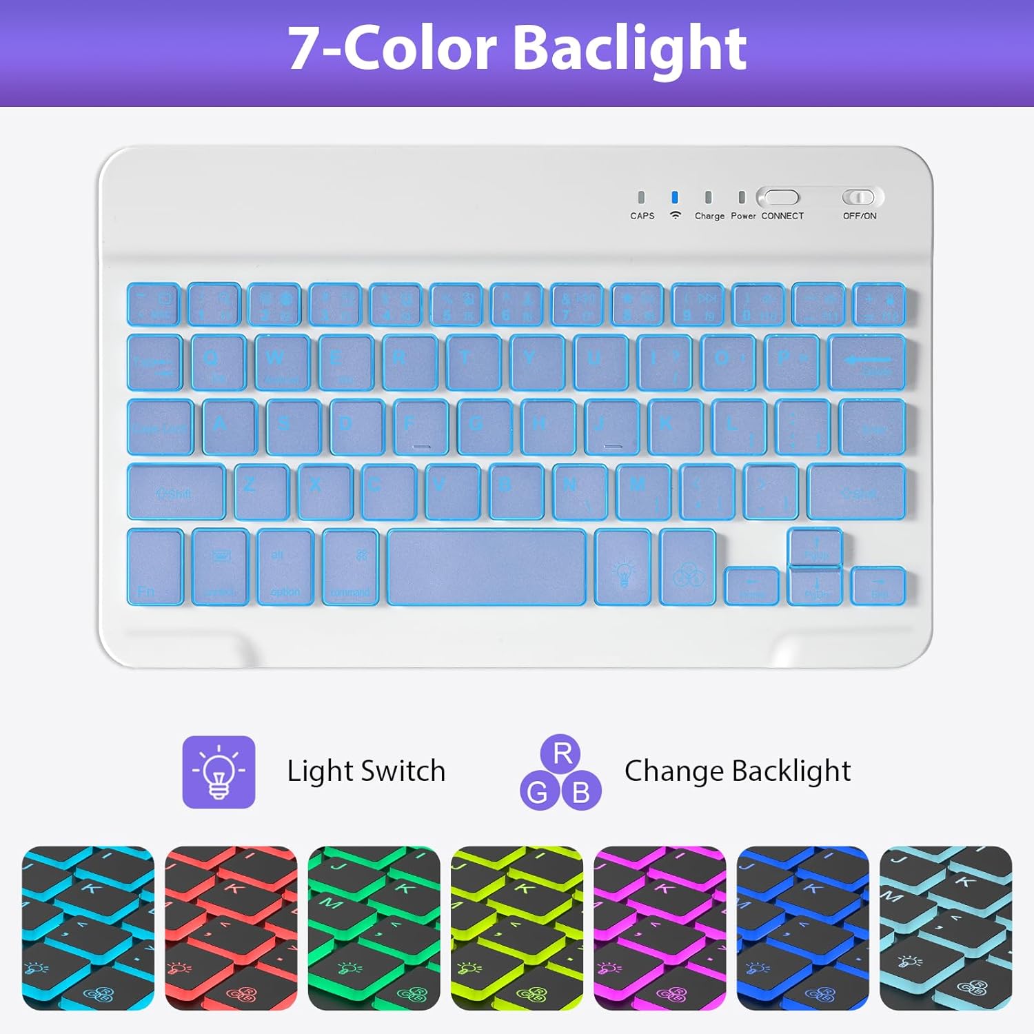 Keyboard Case for iPad mini 7 (A17 Pro) 2024 & Mini 6 2021, 8.3 Inch Tablet Keyboard Cases with Pencil Holder, Auto Sleep/Wake, Detachable Keyboard Cover for iPad mini 7th/6th Gen, Purple